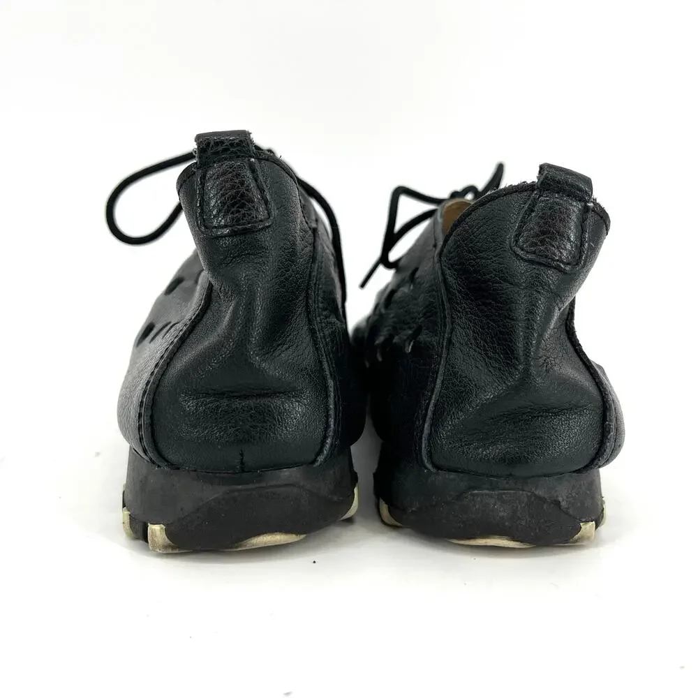 Litfoot Women's‎ black perforated leather Oxford comfort shoes LF9010 EU37 US6.5